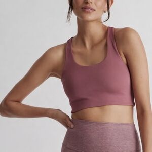 Quince Ultra Soft Scoop Neck Longline Sports Bra Rose Small